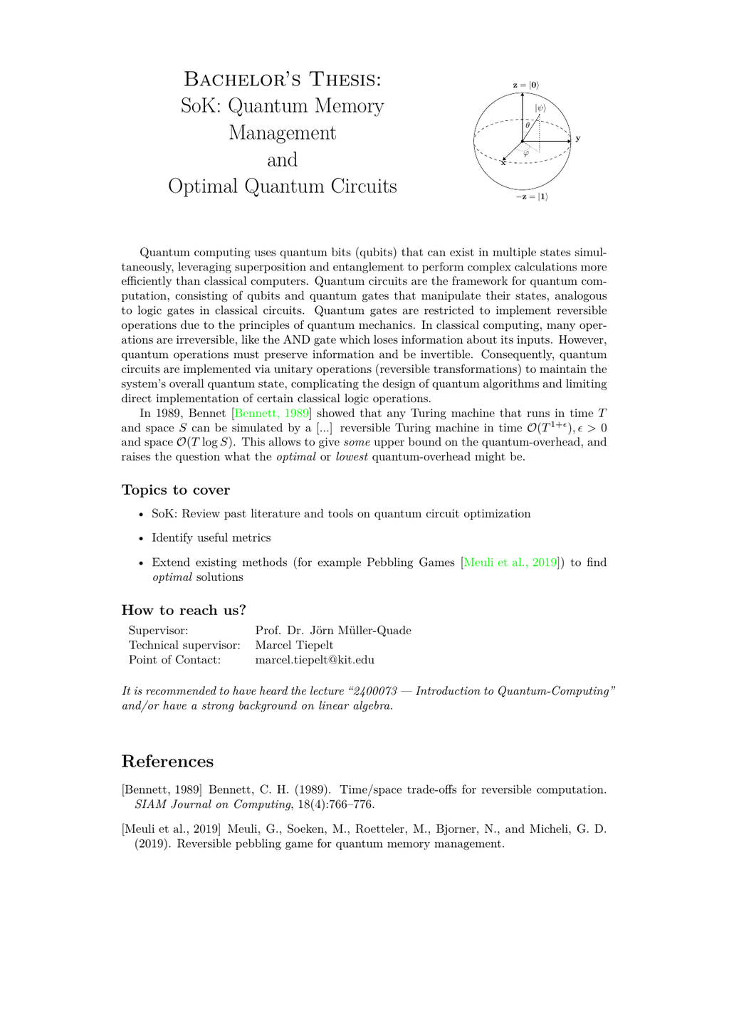[BA] SoK: Quantum Memory Management and Optimal Quantum Circuits