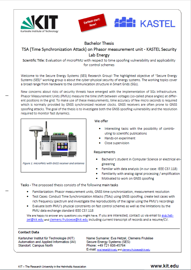 [BA] Investigation of Time Synchronization Attacks on Phasor Measurement Unit